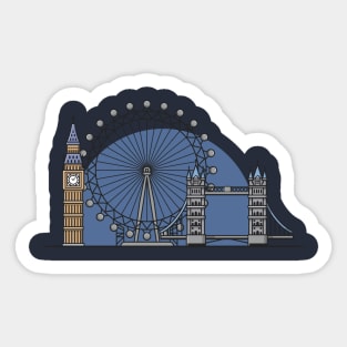 London Cartoon Illustration Sticker